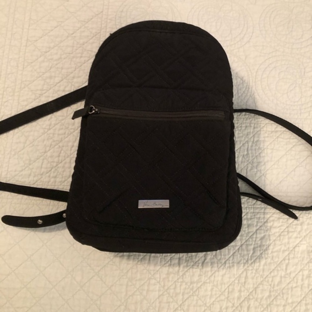 Vera Bradley black quilted back pack.